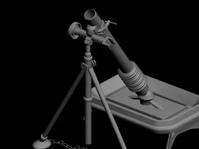 M1 Mortar Low-poly 3D model