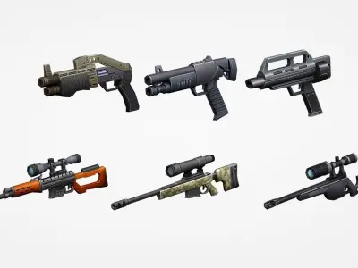 weapon pack vol04  Low-poly 3D model