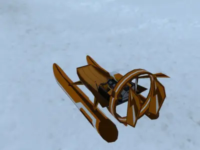 Airboat snow sled for sims Low-poly 3D model