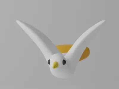 Cartoon Cute Bird 1 3D model