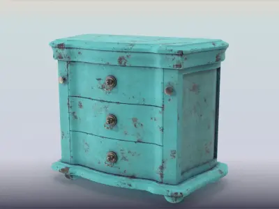 Vintage Blue Dresser 3D model