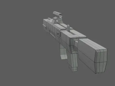 Low Poly Sci-Fi Weapon Free low-poly 3D model