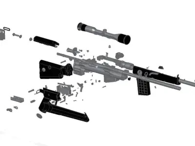 MSG-90 sniper rifle 3D model