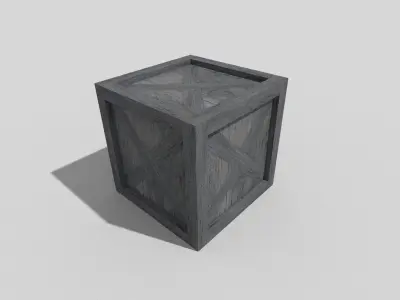 low poly wooden box Low-poly 3D model