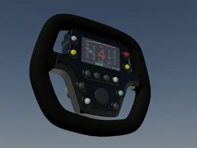 Car steering wheel 3D model
