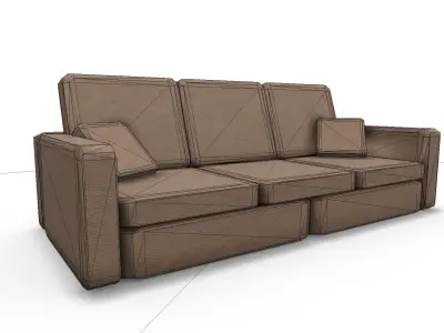 Sofa 3p SHC Quick Office LM Low-poly 3D model