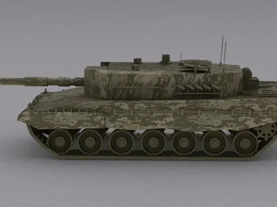 Leopard 2A4 Low-poly 3D model