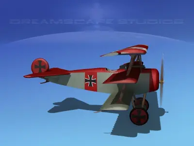 Fokker DR-1 Triplane V12 3D model