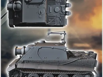 380mm RW61 auf Sturmmorser Tiger Sturmtiger assault tank - minia 3D print model