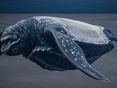 Sea Turtle - Lassie Reptile - Underwater Monster Creature - 36 Low-poly 3D model