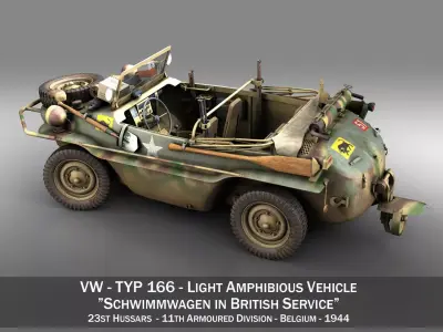 VW - Typ 166 - Schwimmwagen - 23 Hussars  3D model