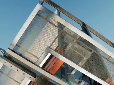 low Poly Billboard in snow Low-poly 3D model