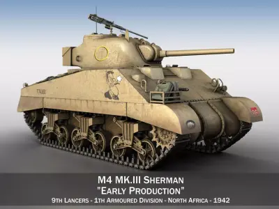 M4 Sherman MK III - Early Production 3D model