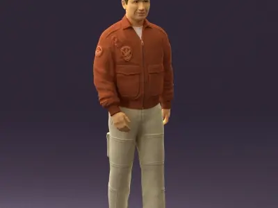 Man in Helicopter pilot suit 0443 3D model