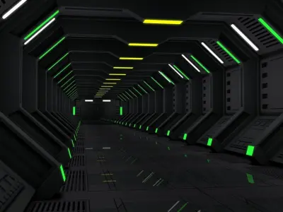 Sci Fi Spaceship Corridor 3D model
