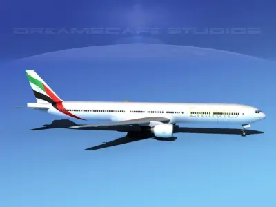 Boeing 777-300 Emirates 3D model