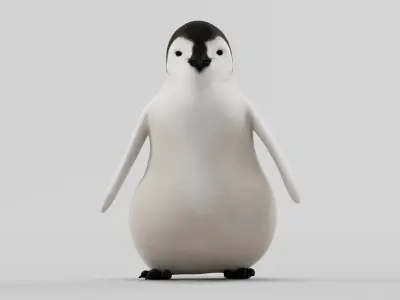 Emperor Penguin Chick Low-poly 3D model