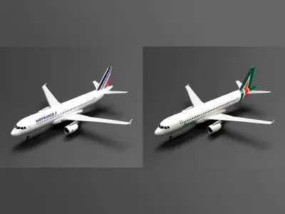 Airbus A320 11 Liveries Pack 3D Model Collection