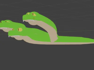 Serpiente Tres Cabezas Low-poly 3D model