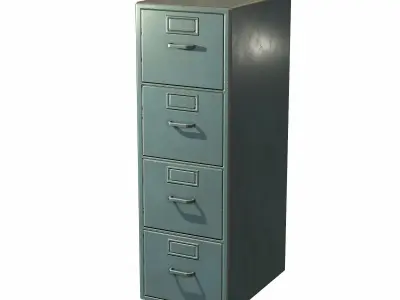 Vertical Filing Cabinet Low-poly 3D model