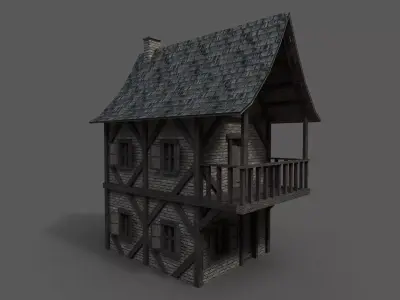 Medieval House 3 Low-poly 3D model