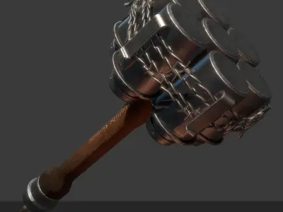 Stielhandgranate bundle Low-poly 3D model