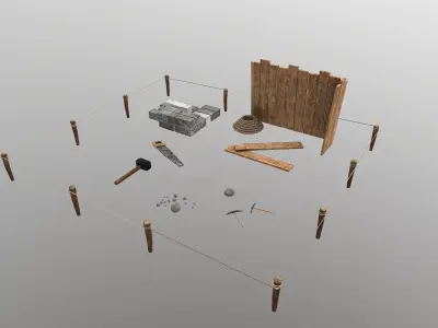 Building Foundation 4  Low-poly 3D model