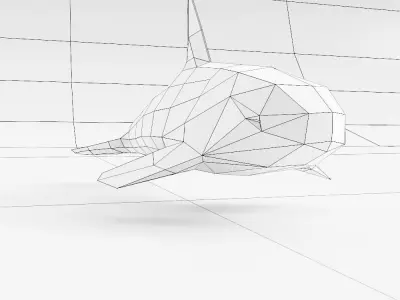Whale fish 3d model  Low-poly 3D model