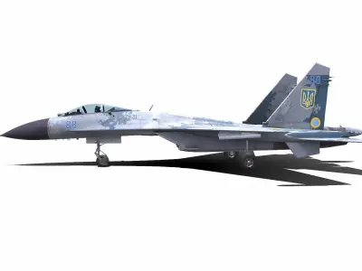 Sukhoi Su-27P Ukrainian Fighter Jet Low-poly PBR Low-poly 3D model