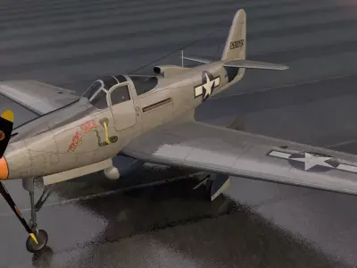 Bell P-63B Kingcobra 3D model
