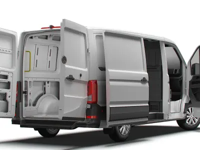 VW Crafter Van MWB LR HQInterior 2025 3D model