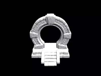 Low Poly Stylized PBR Ancient Sci-Fi Stargate Low-poly 3D model