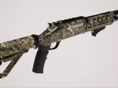 Shotgun 2 Low-poly 3D model