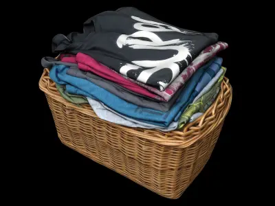 Bag-Container with Clothes Collection 03 3D model
