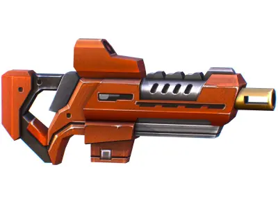 Assault rifle of the future weapon gun Nuff barrel blaster laser Low-poly 3D model