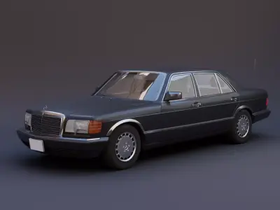 Mercedes Benz 560 SEL Free low-poly 3D model