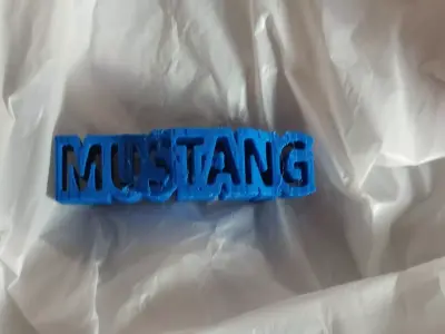 Mustang text Flip 3D print model
