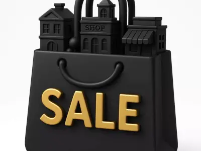 3D Retail Bag Building Black Friday Architecture 3D print model