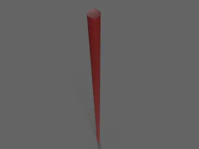 PBR Wushu Stick Red Low-poly 3D model