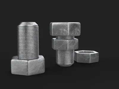 Nut and bolt 3D model