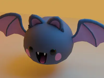 BAT Cartoon Maya Rigged Low-poly 3D model