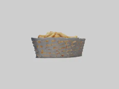 Fish and chips basket model Low-poly 3D model