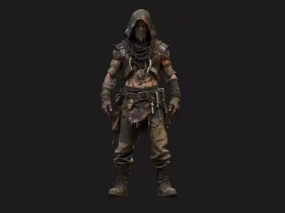 Post-Apocalyptic Raider Low-poly 3D model