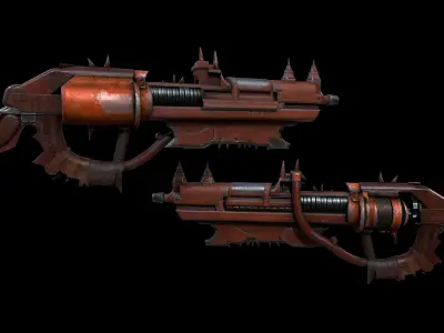 Post-Apocalyptic Gun Low-poly 3D model