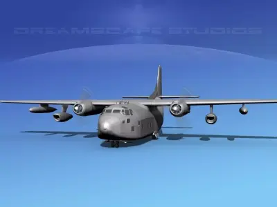 Fairchild C-123K Bare Metal 3D model