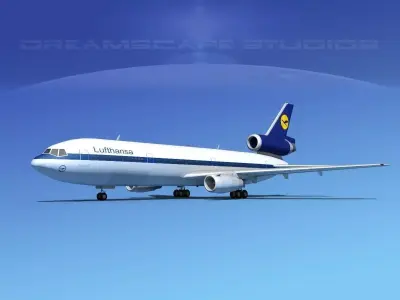 Douglas DC-10 Lufthansa 3D model