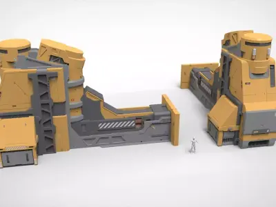 Sci-fi Architecture kitbash 56 3D model