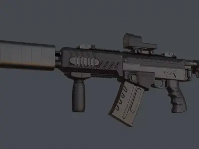 Fostech Origin 12 modern tactical shotgun Low-poly 3D model