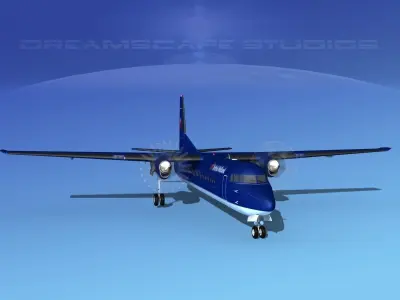 Fokker F-60 British Midland 3D model
