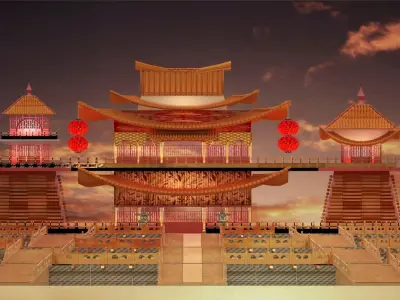 Chinese palace house 3D model